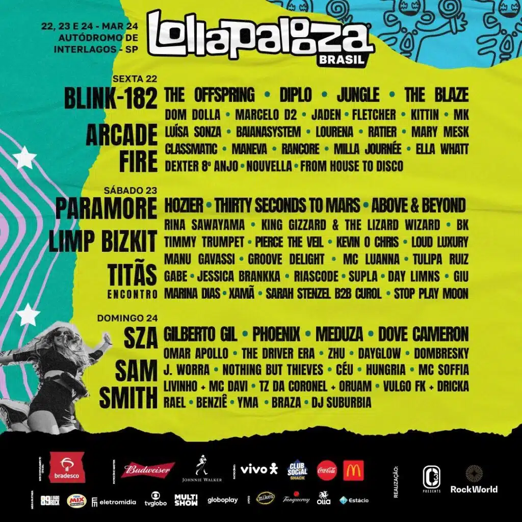 Lollapalooza 2024 divulga atrações divididas por dias; confira