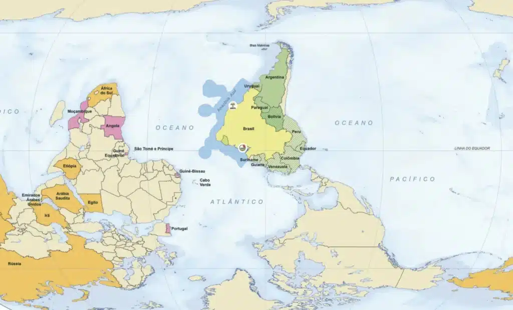 IBGE lança novo mapa-múndi com Brasil no centro; saiba o motivo da mudança 1 novo mapa mundi ibge 2025 3 scaled 1 1